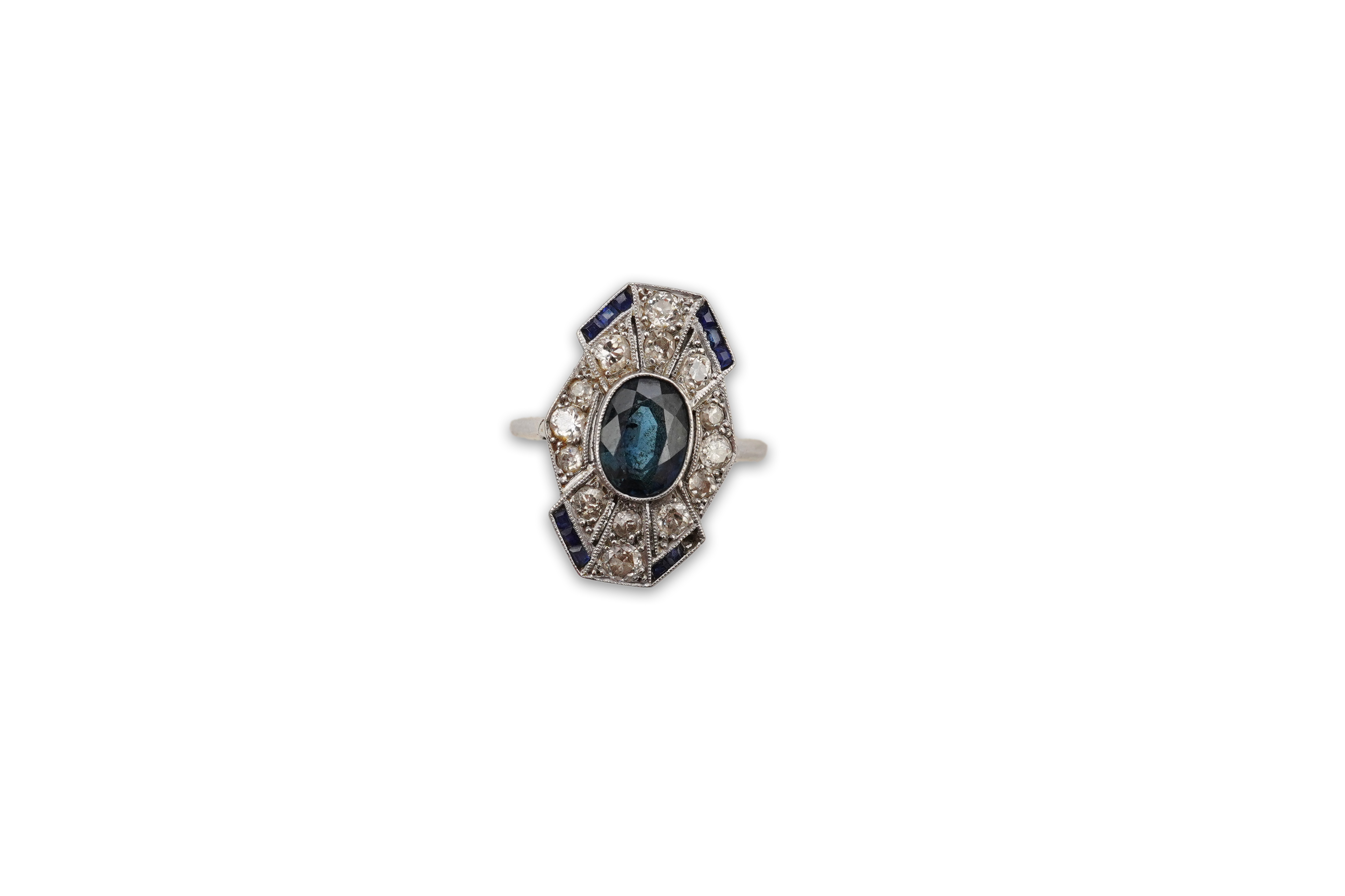 A sapphire and diamond ring